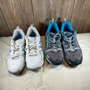 Two pairs of ASIC Shoe’s size 7.5 and 7 Women in used condition